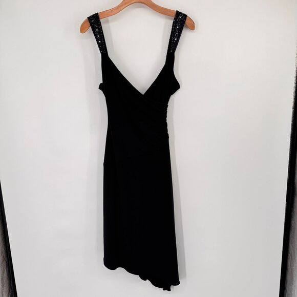 Laundry Shelli Segal Black Sleeveless Dress Sequin Straps size 10 new - Picture 4 of 15